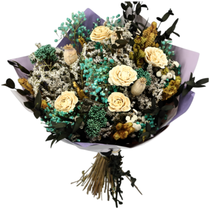 Ramo de flores secas y preservadas